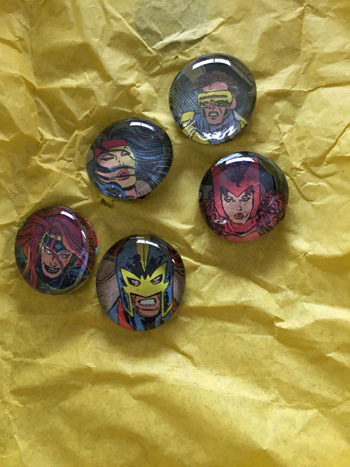 X-Men/Avengers Magnets Five fridge magnets with X-Men and Avengers on them